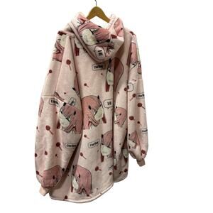 Unisex Zero Two Darling in the Franxx Sherpa Hoodie Anime Plush Fleece Hoodie L